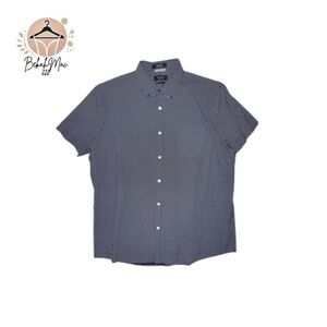 Nordstrom Men’s Shop Trim Fit Short Sleeve Shirt XL Navy Polka Dot